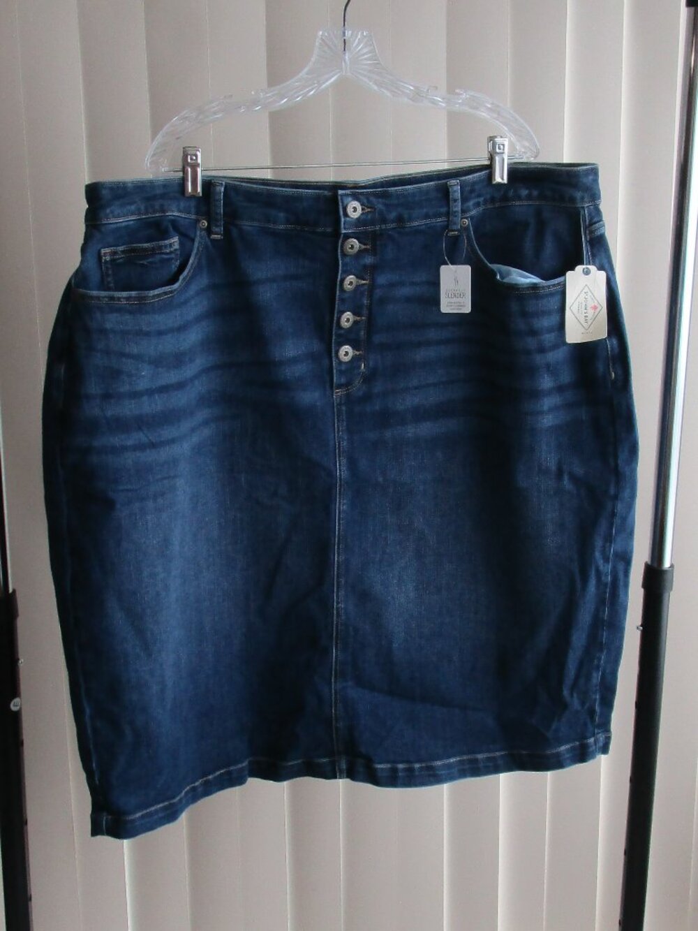 St Johns Bay Denim Skirt Woman 22W - blue